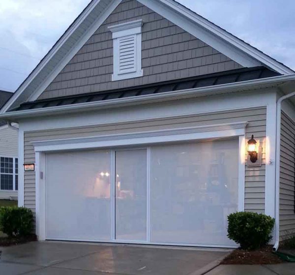 Lifestyle Garage Door Screen PCB Florida - Privacy at Twilight