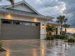 Garage door on a Florida Panhandle home before fall storm season